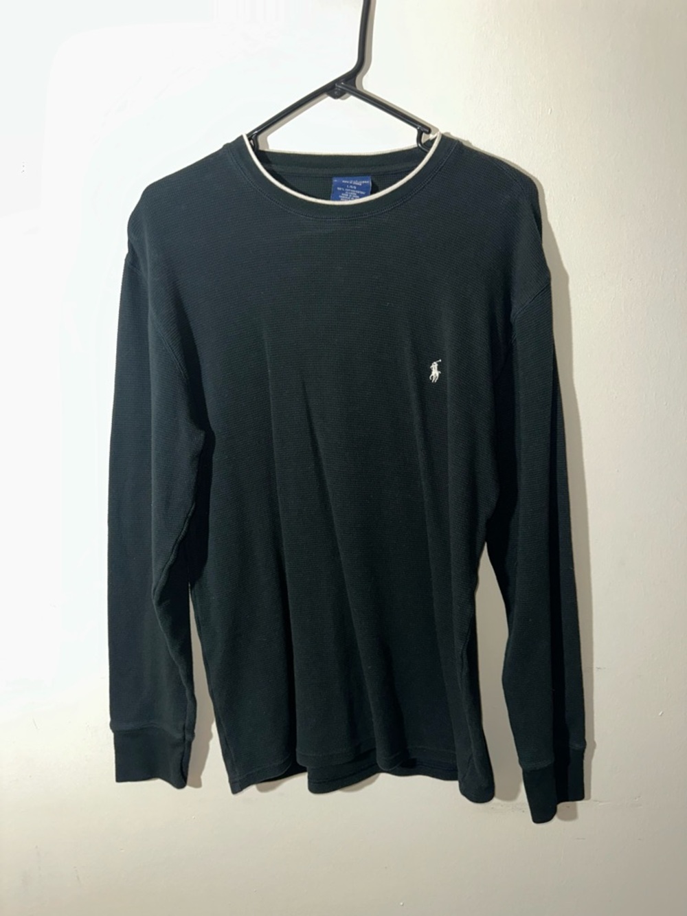 Polo by Ralph Lauren Long-Sleeve Thermal Shirt - Black with White Pony